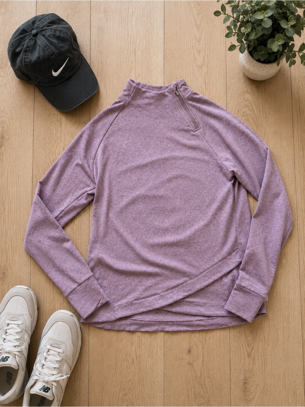 Mondetta Performance + Luxury Mauve Quarter Zip Pullover Women's Large